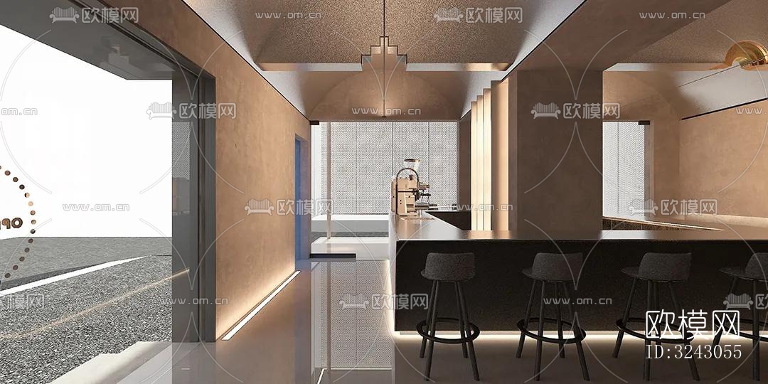 现代咖啡奶茶效果图下载（渲染图14）