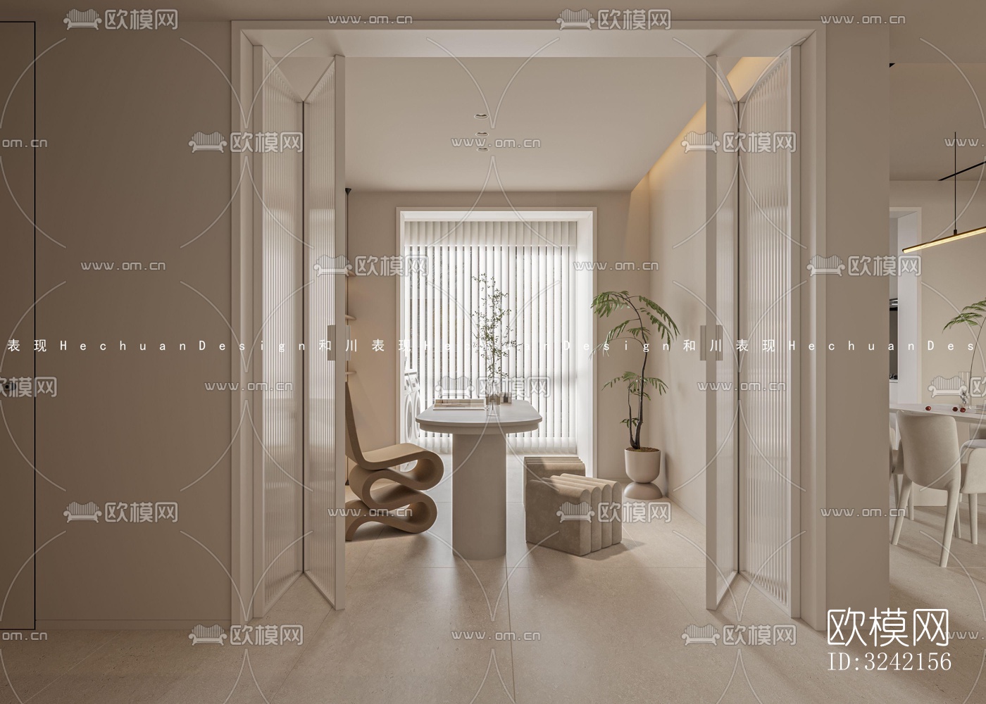 现代客餐厅效果图下载（渲染图7）