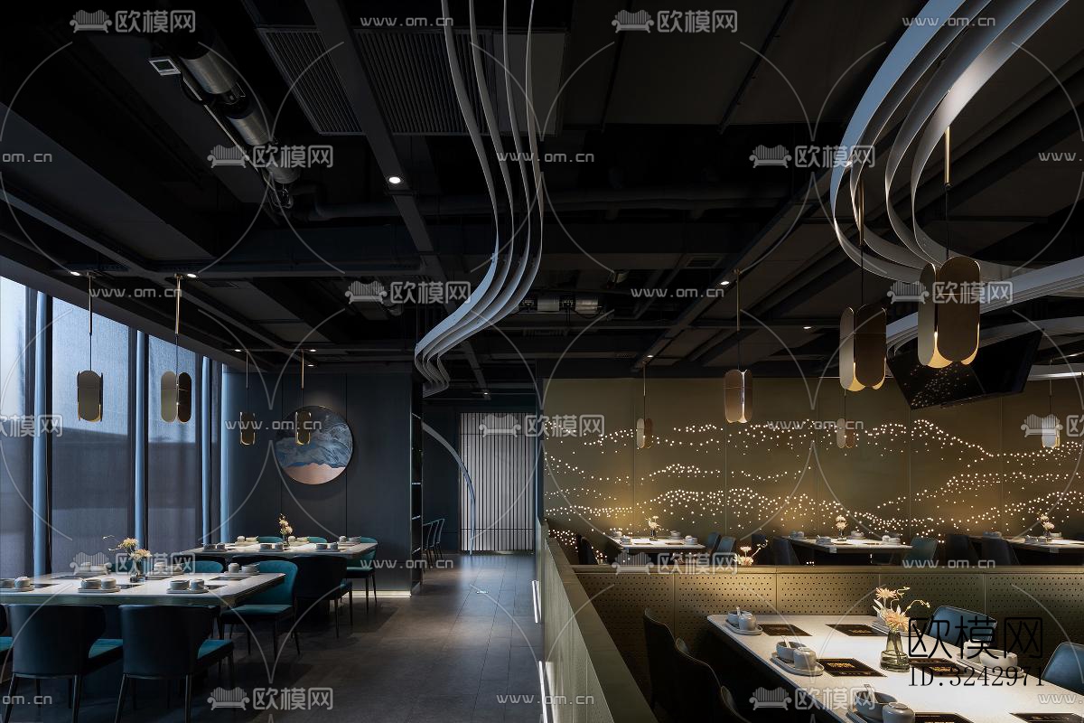 现代中餐厅效果图下载（渲染图4）