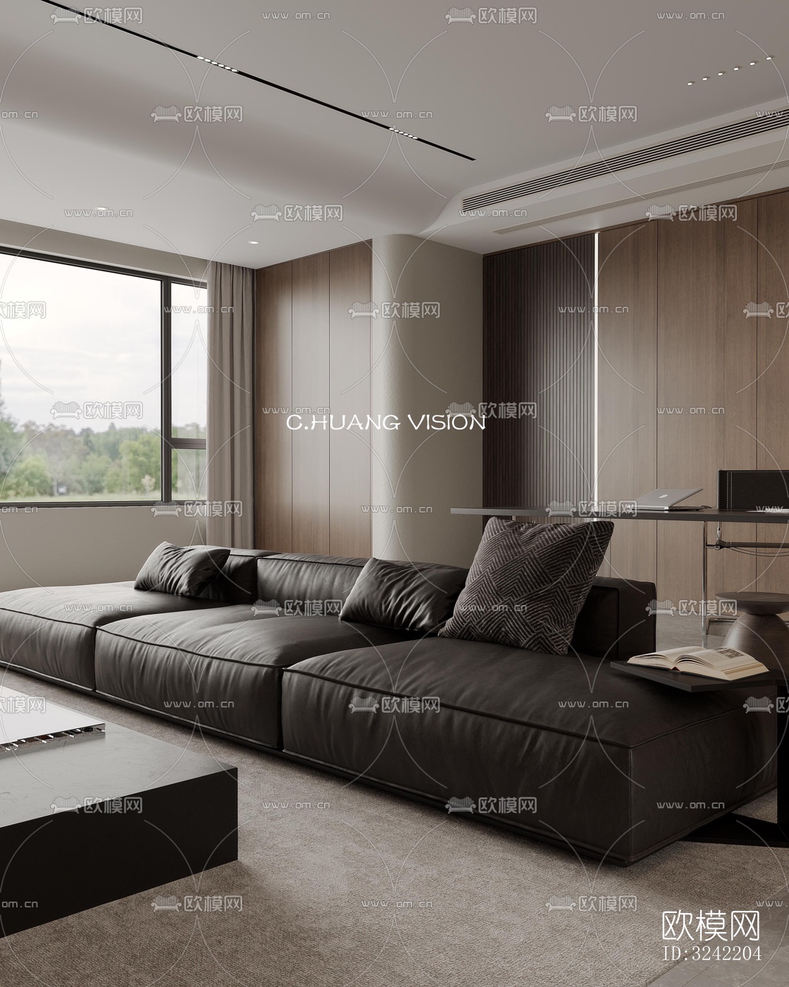 现代客餐厅效果图下载（渲染图2）