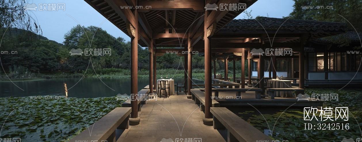 中式中餐厅效果图下载（渲染图19）