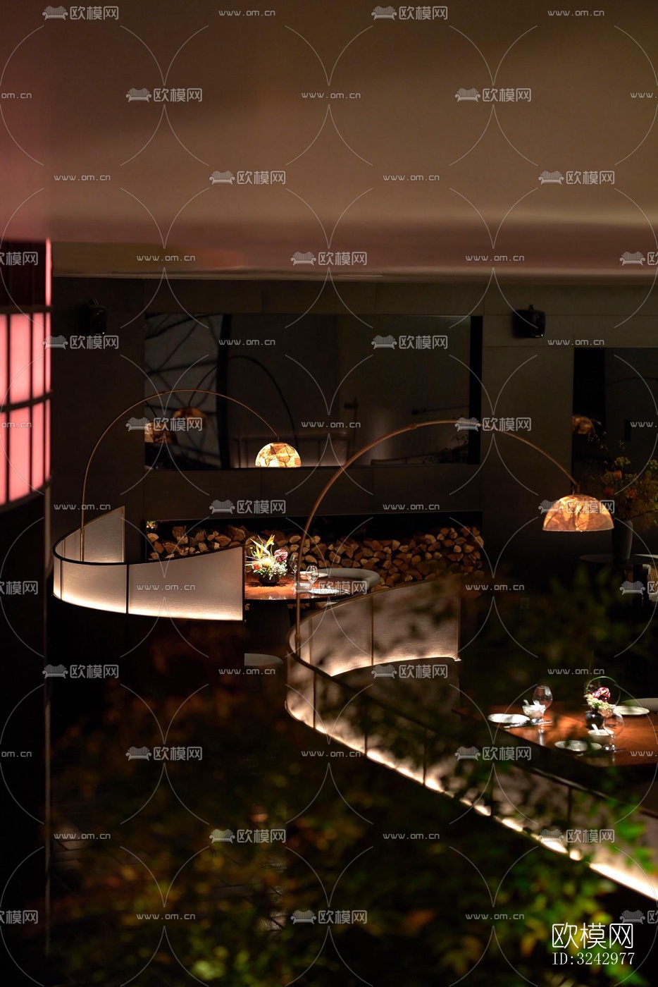 现代中餐厅效果图下载（渲染图9）