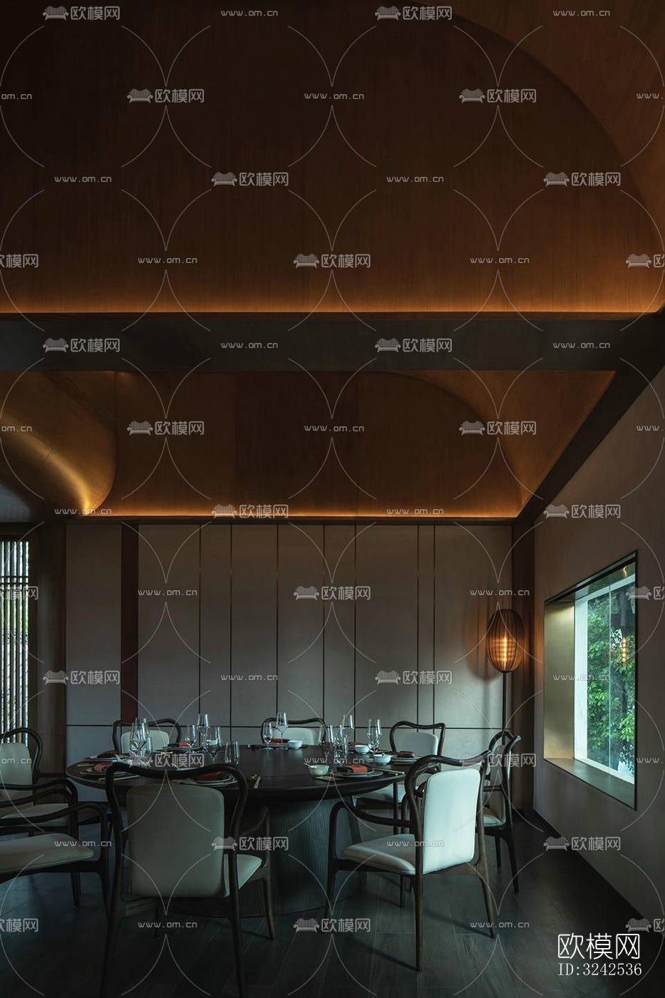 中式中餐厅效果图下载（渲染图15）