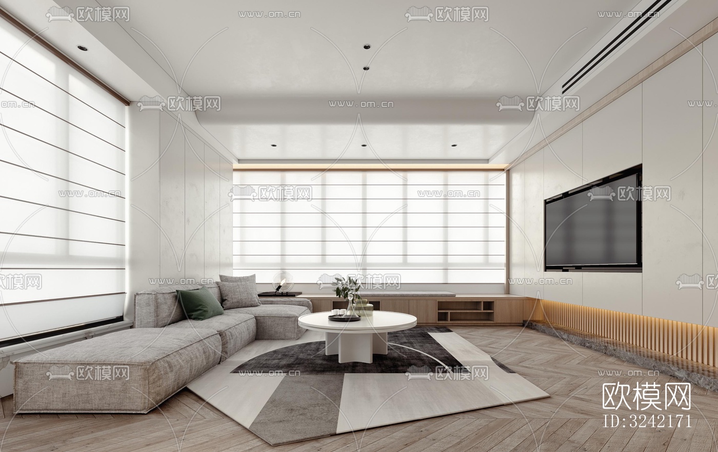 现代客餐厅效果图下载（渲染图4）