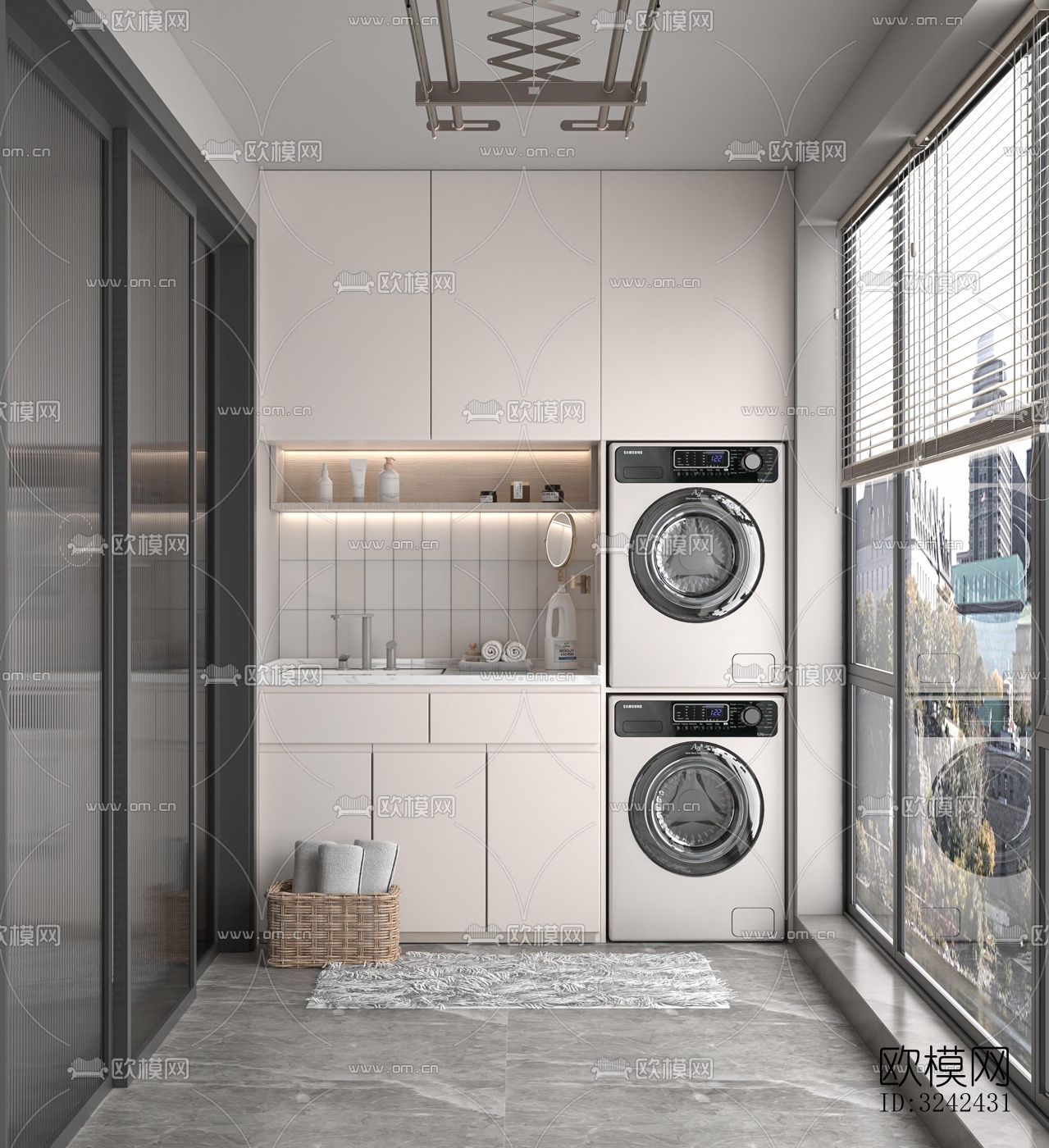 现代阳台花园效果图下载（渲染图5）