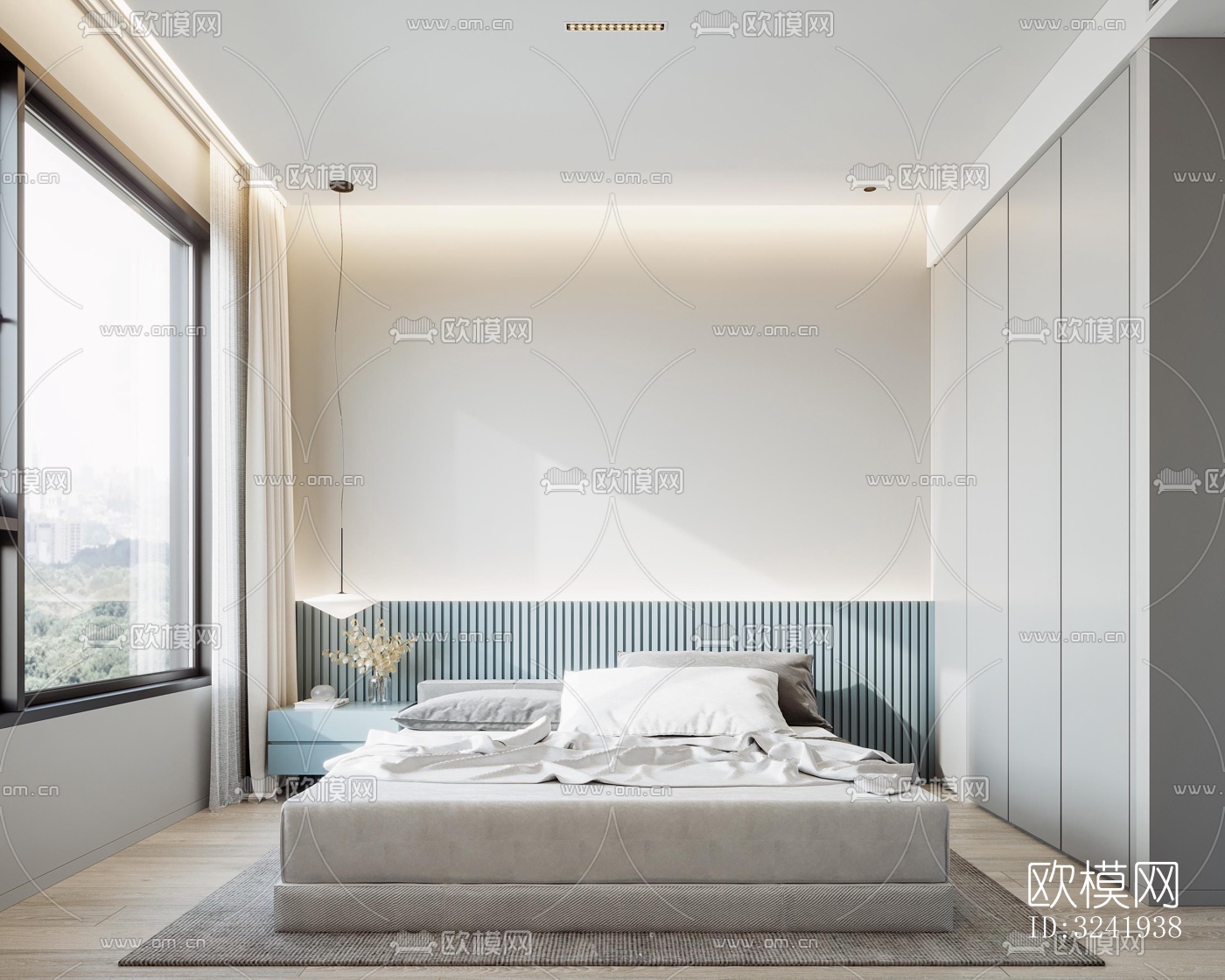 现代卧室效果图下载（渲染图14）