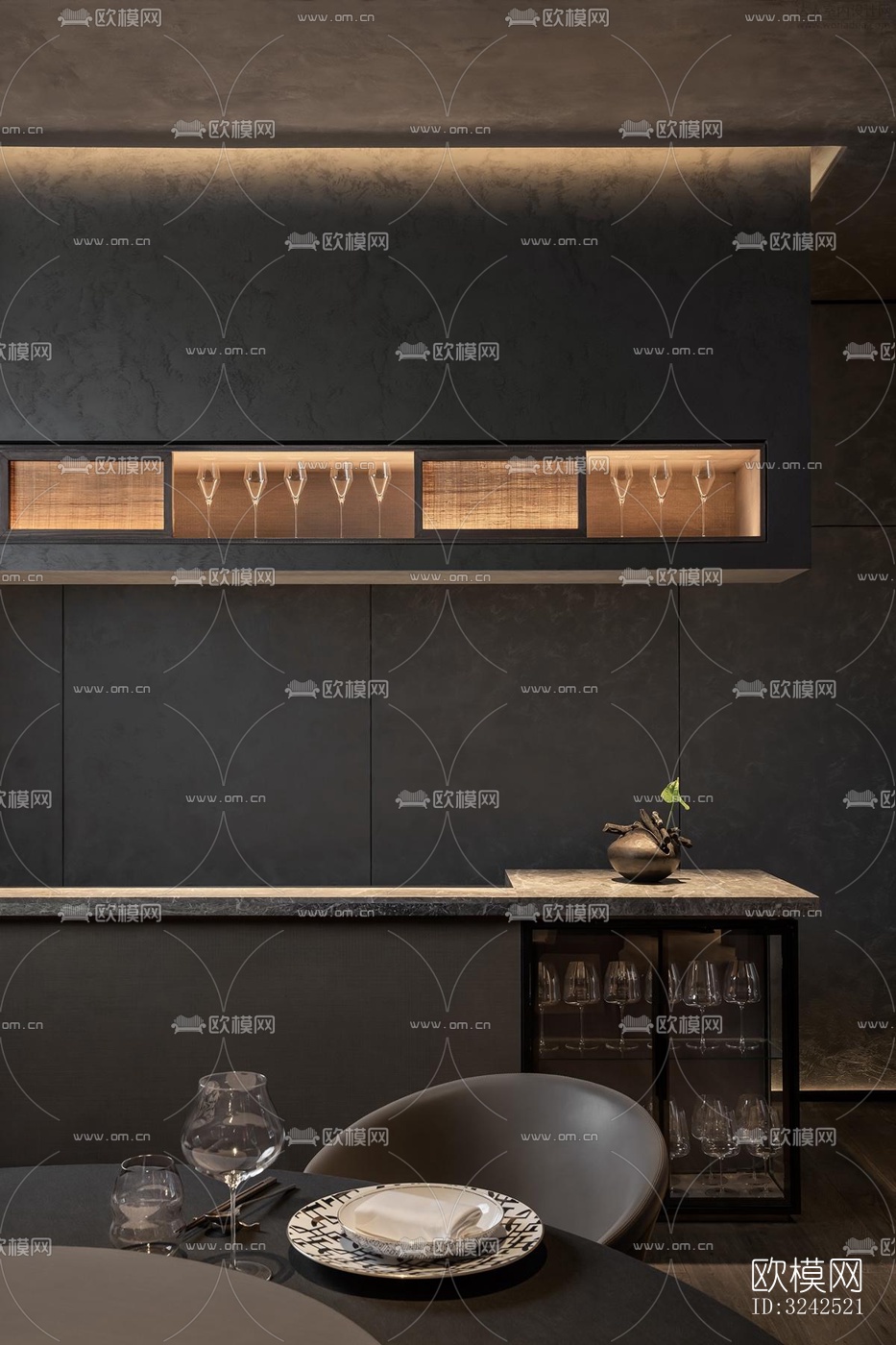 中式中餐厅效果图下载（渲染图11）