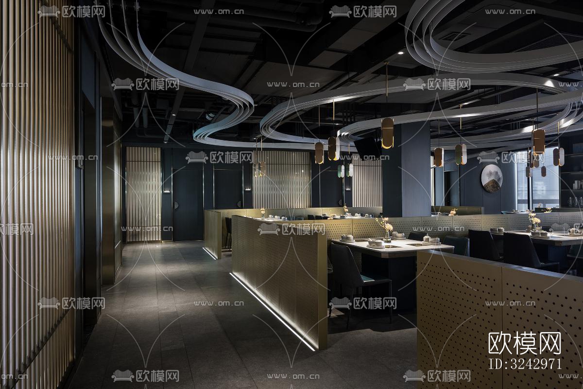 现代中餐厅效果图下载（渲染图17）