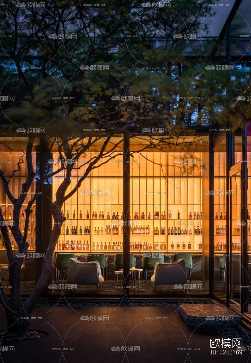 新中式中餐厅效果图下载（渲染图10）