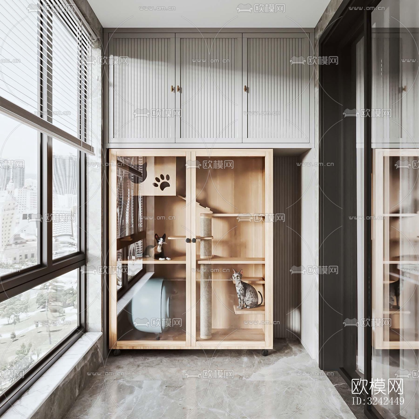 现代阳台花园效果图下载（渲染图3）