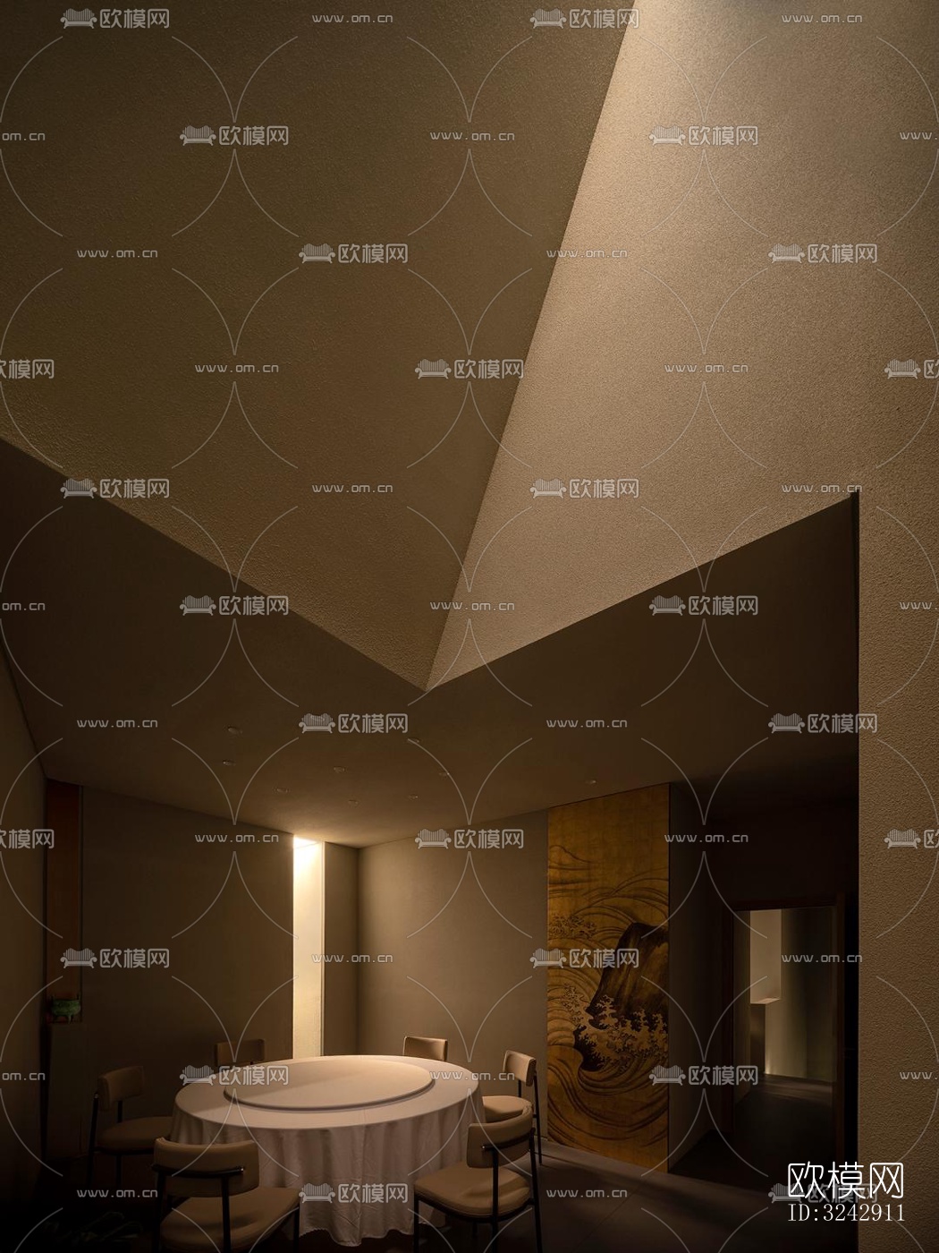 现代中餐厅效果图下载（渲染图14）