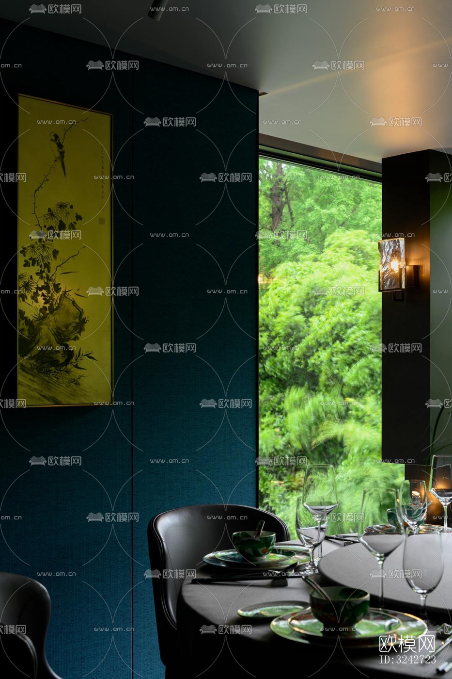 新中式中餐厅效果图下载（渲染图9）