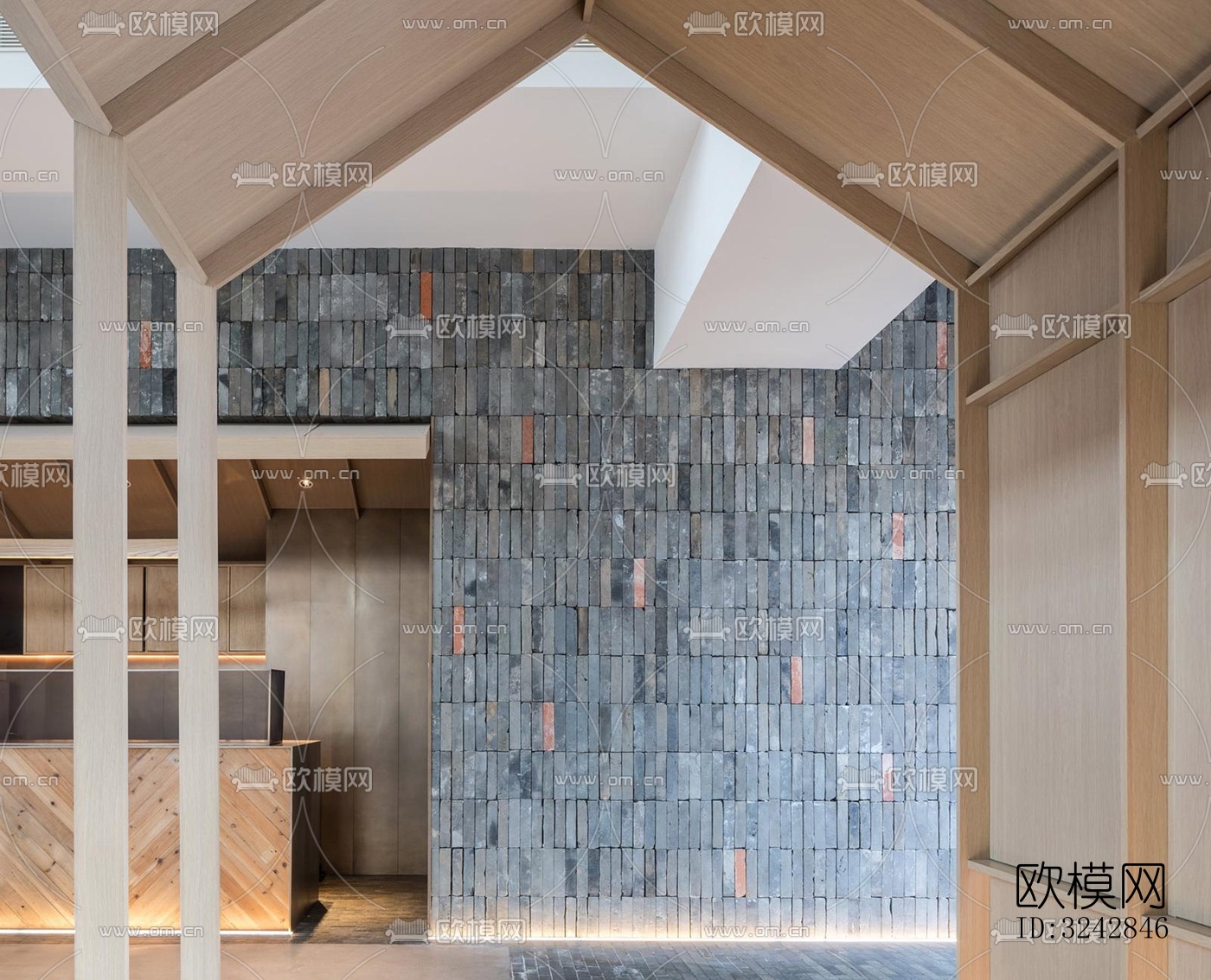 新中式中餐厅效果图下载（渲染图7）