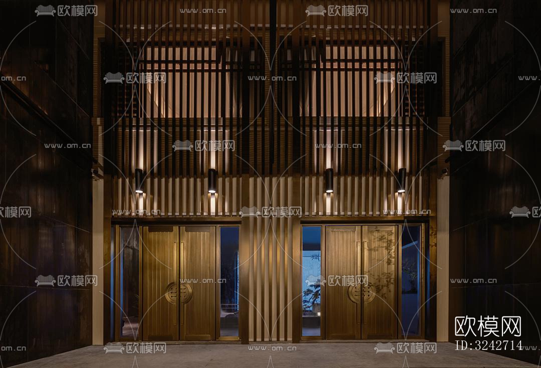 新中式中餐厅效果图下载（渲染图12）