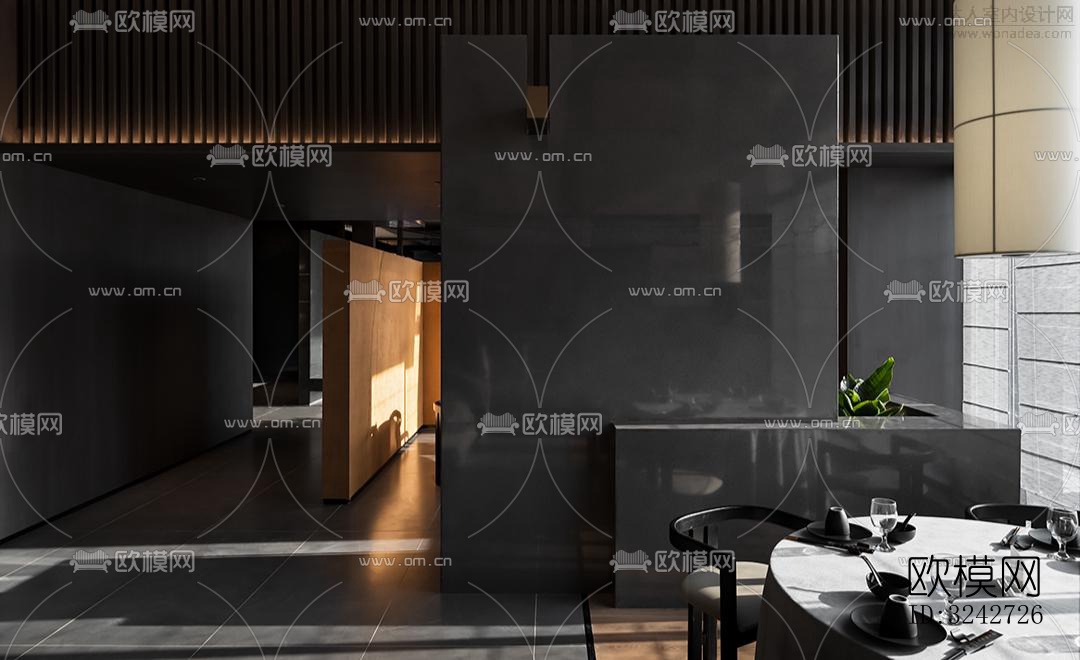 新中式中餐厅效果图下载（渲染图10）