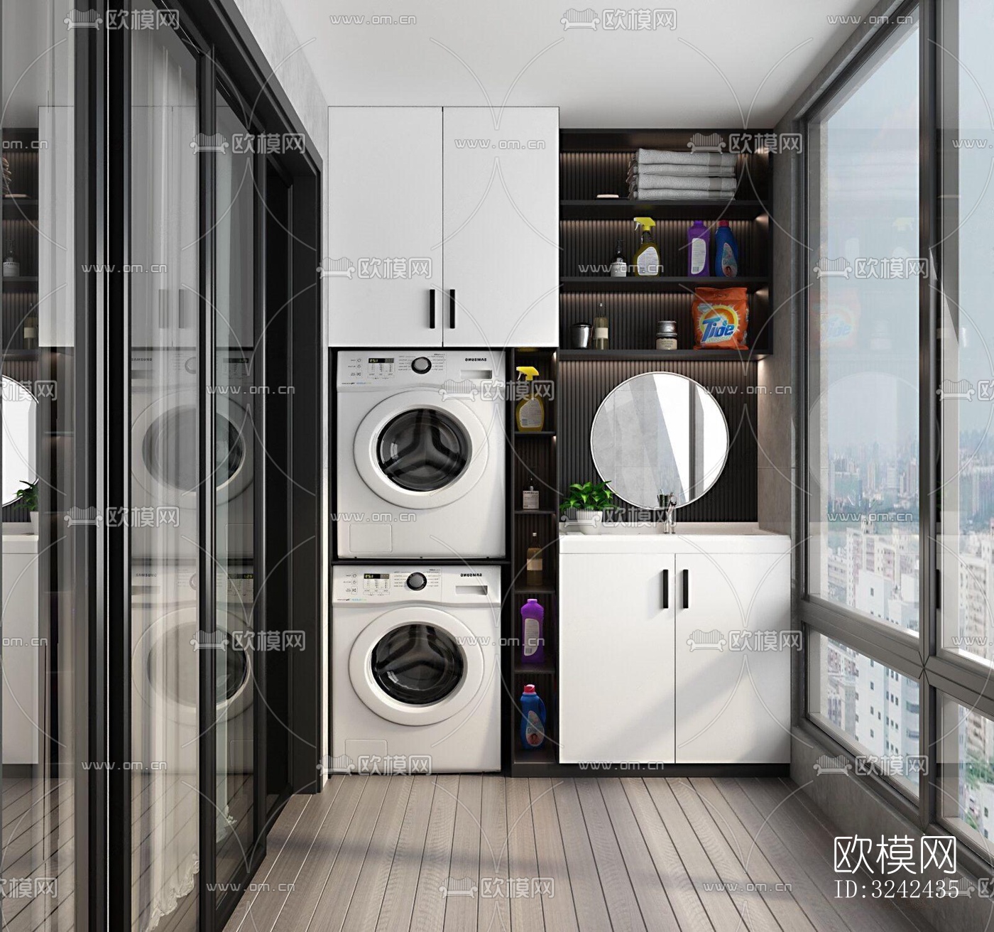 现代阳台花园效果图下载（渲染图5）