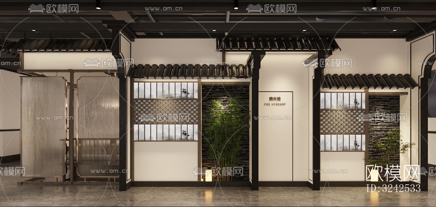中式中餐厅效果图下载（渲染图4）
