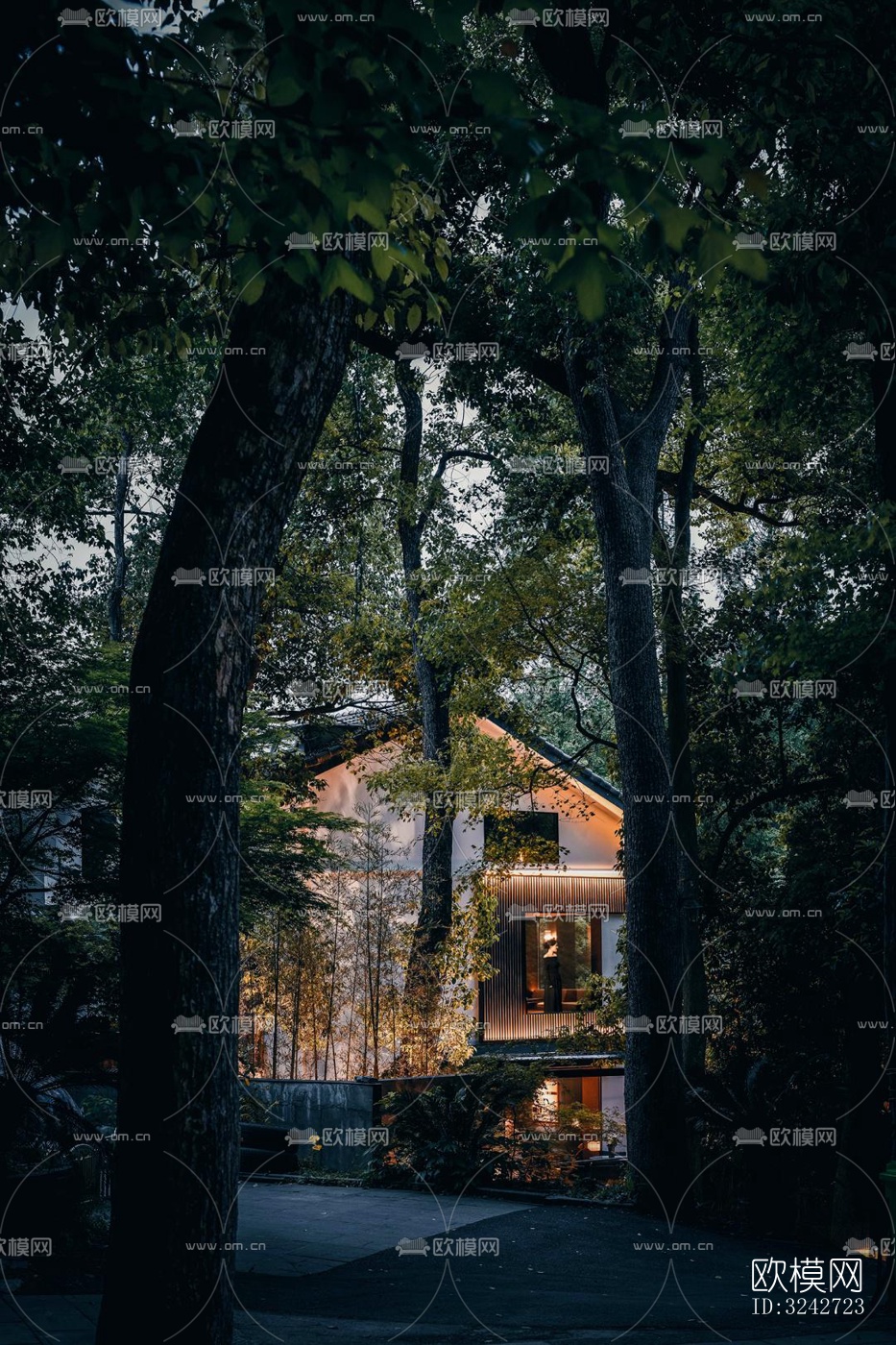 新中式中餐厅效果图下载（渲染图6）