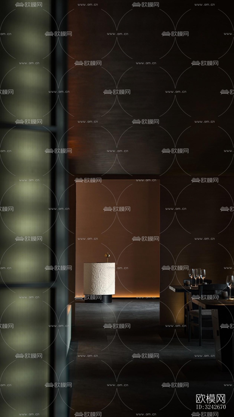 新中式中餐厅效果图下载（渲染图6）