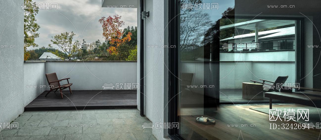 新中式中餐厅效果图下载（渲染图15）