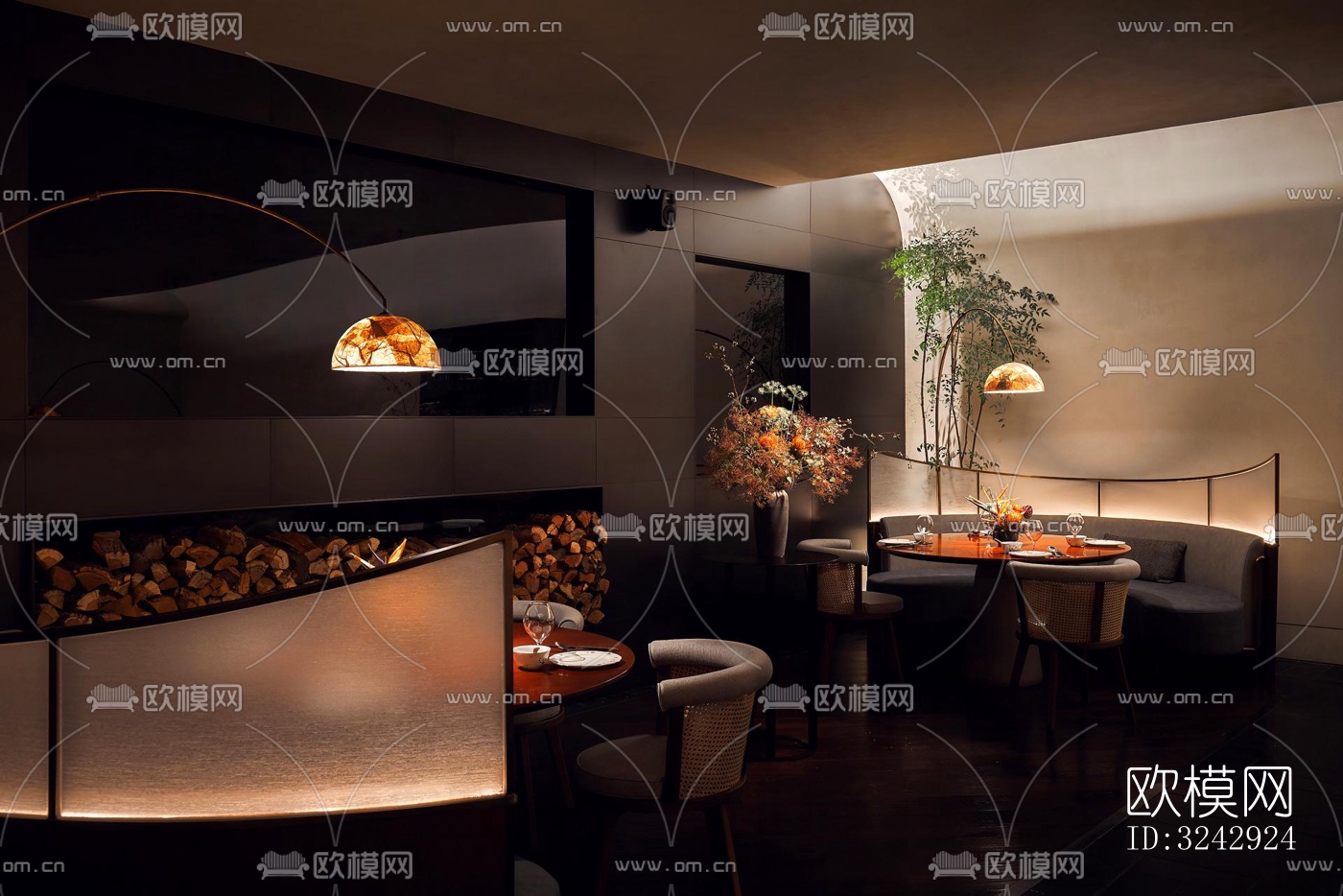 现代中餐厅效果图下载（渲染图12）