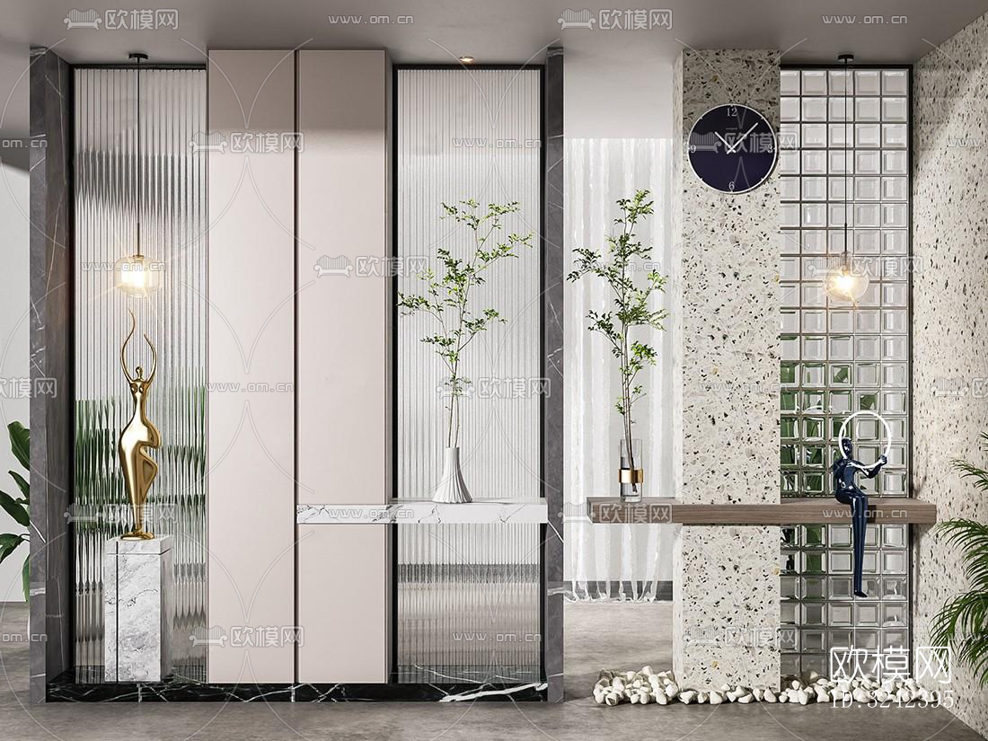 现代玄关过道效果图下载（渲染图4）