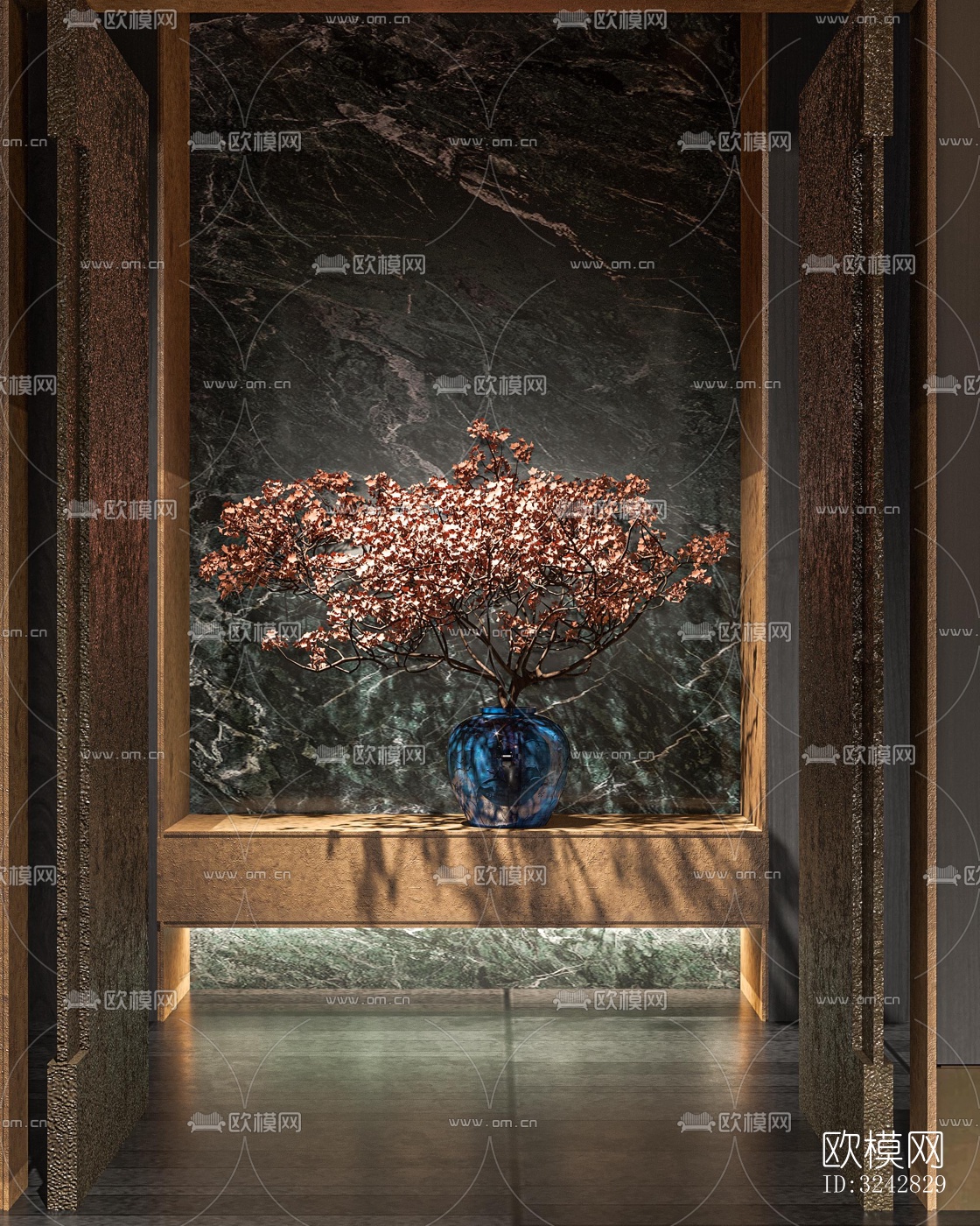 新中式中餐厅效果图下载（渲染图7）