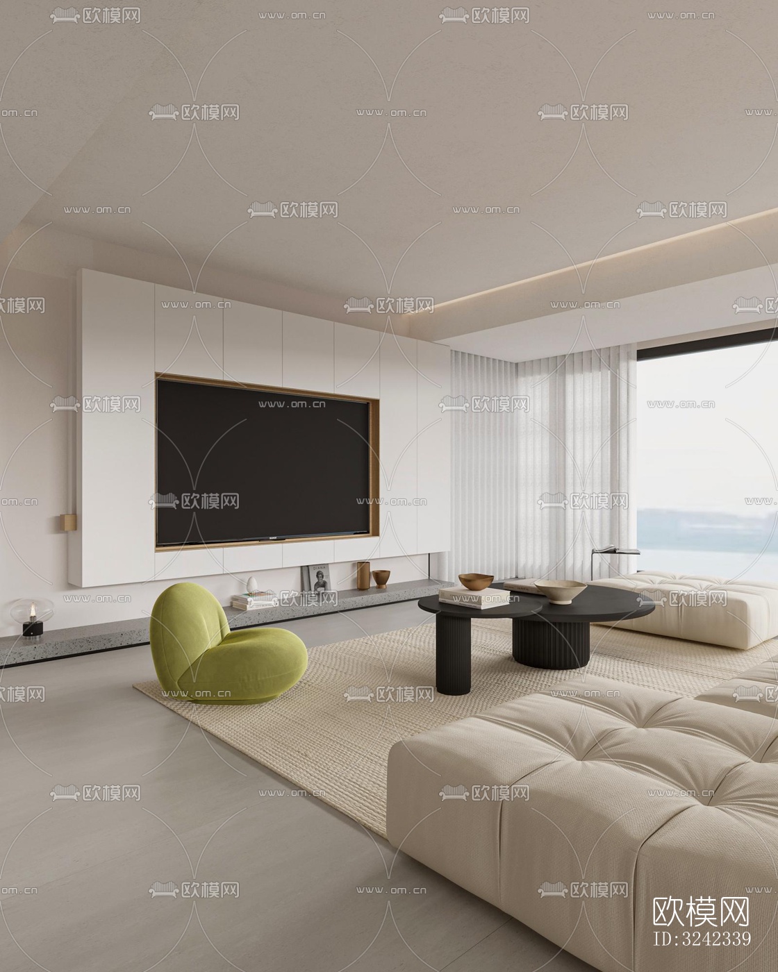 现代客餐厅效果图下载（渲染图5）