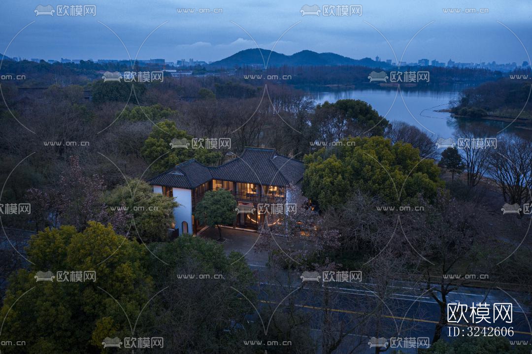 新中式中餐厅效果图下载（渲染图12）