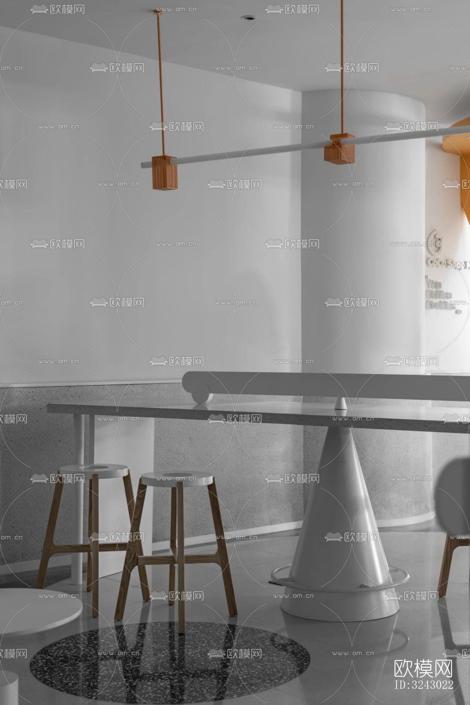 现代咖啡奶茶效果图下载（渲染图14）