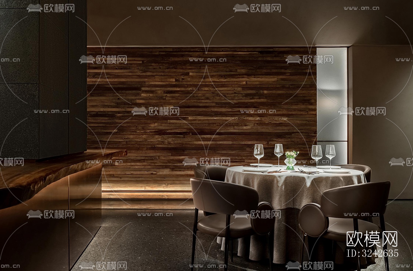 新中式中餐厅效果图下载（渲染图17）