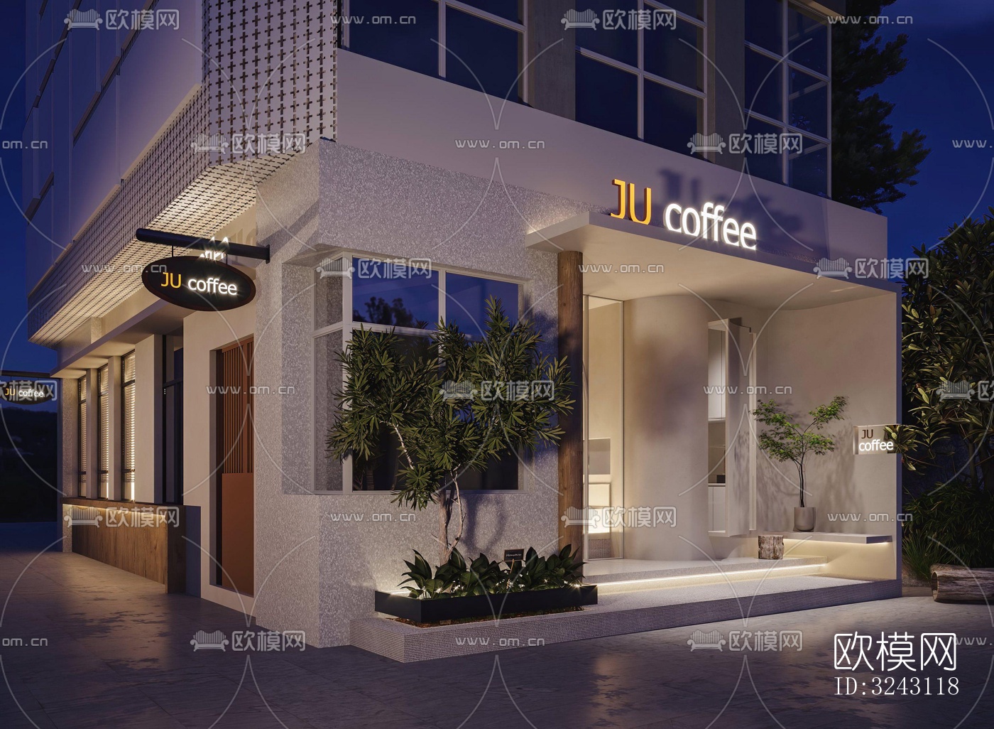 现代咖啡奶茶效果图下载（渲染图10）