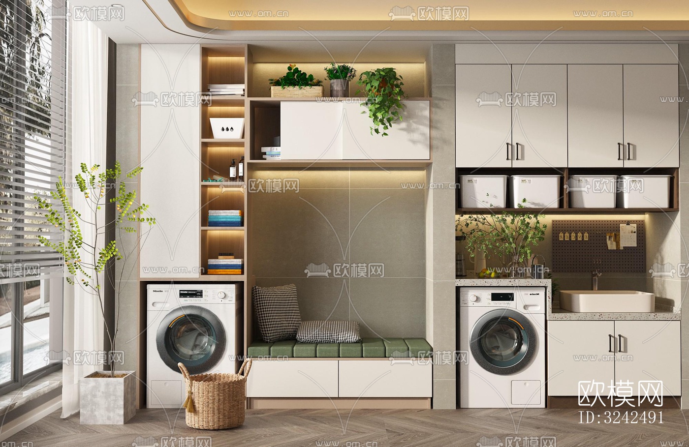 现代阳台花园效果图下载（渲染图1）