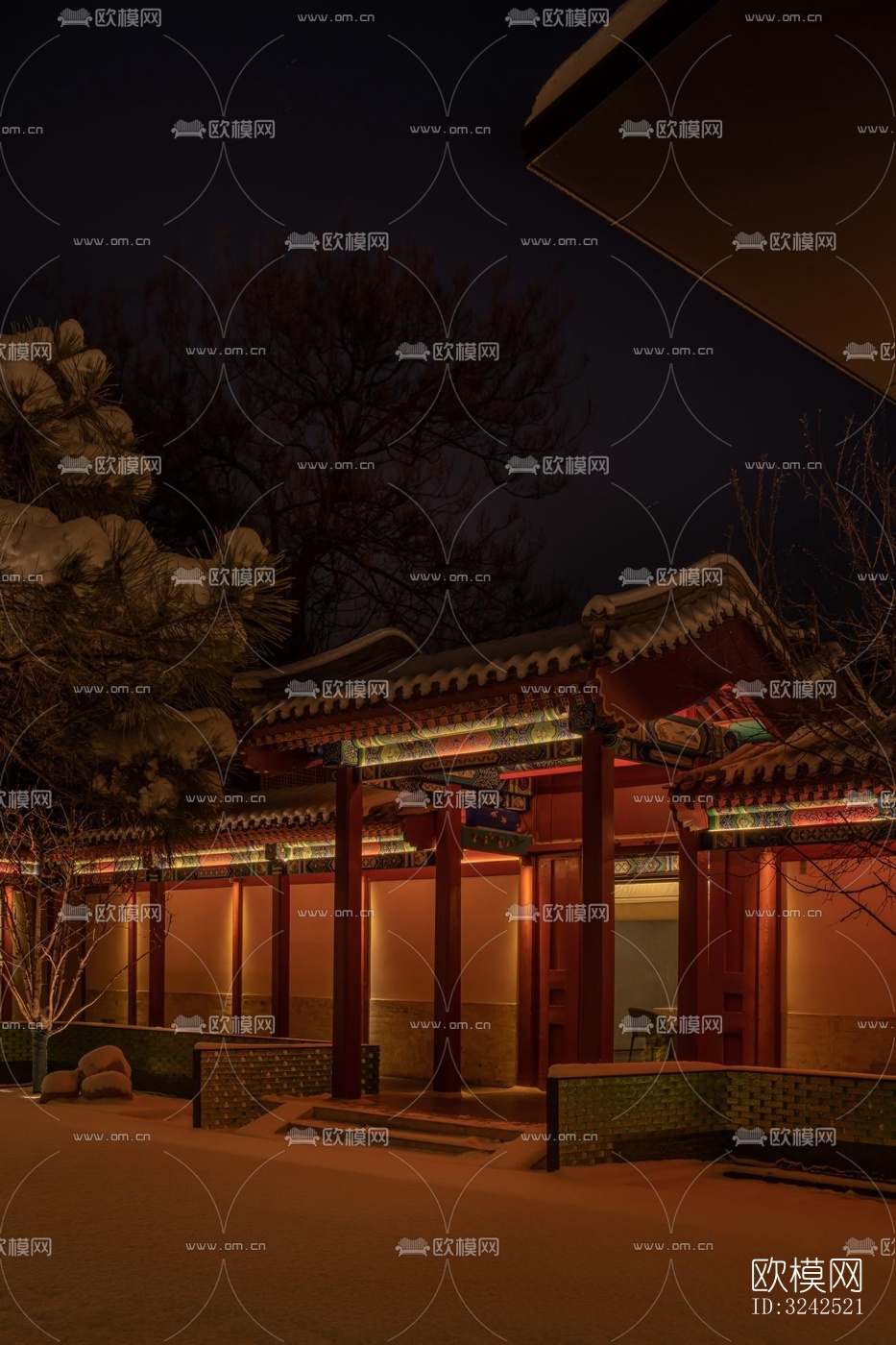 中式中餐厅效果图下载（渲染图2）