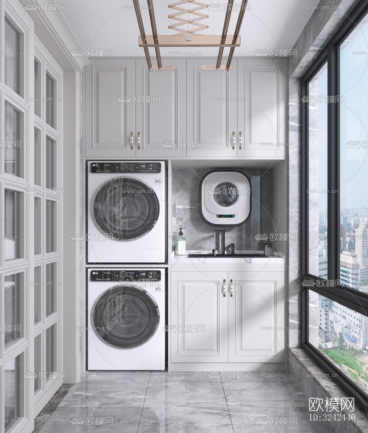 现代阳台花园效果图下载（渲染图5）