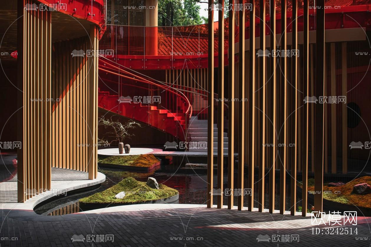 中式中餐厅效果图下载（渲染图14）