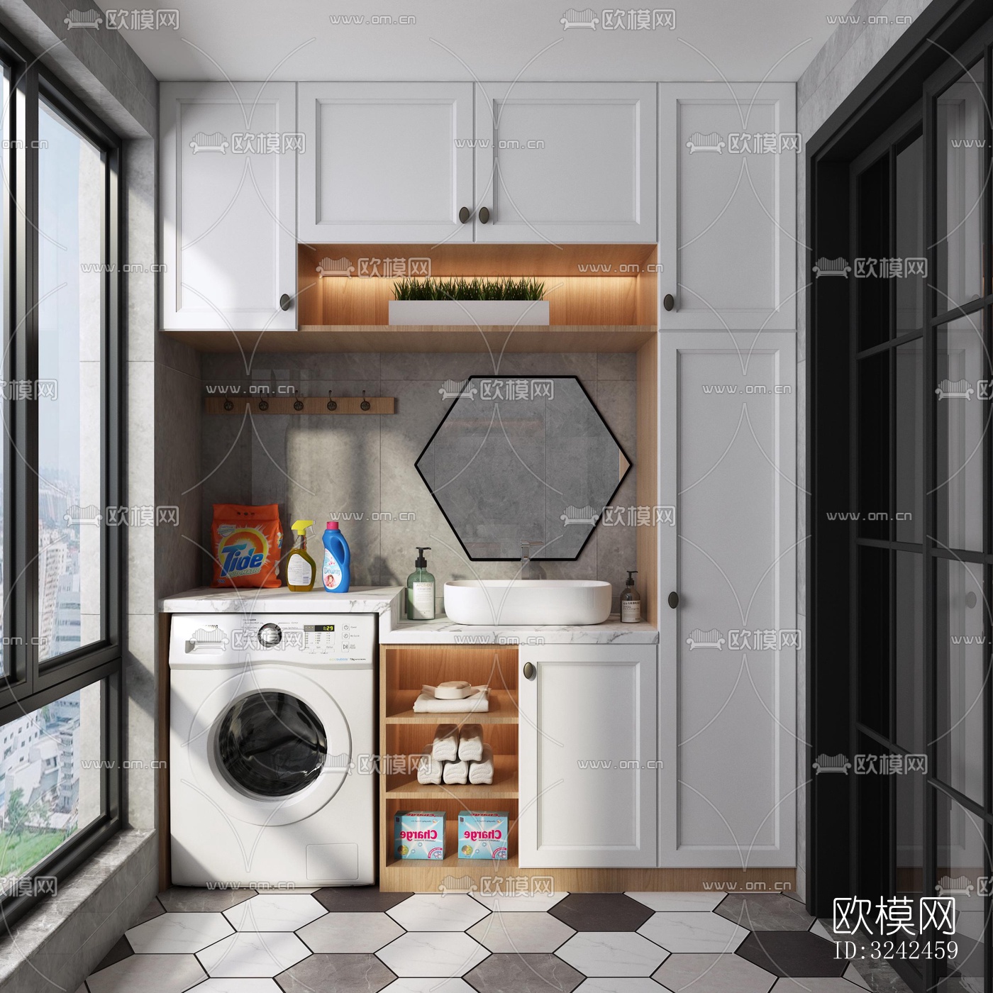 现代阳台花园效果图下载（渲染图2）