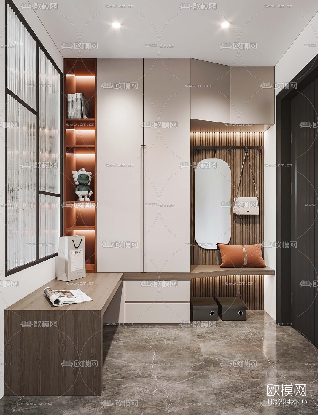 现代玄关过道效果图下载（渲染图3）