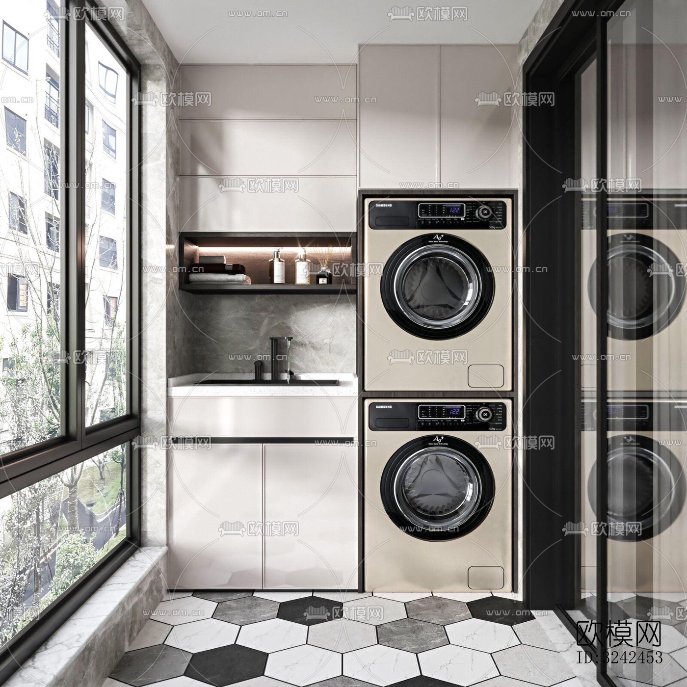 现代阳台花园效果图下载（渲染图4）