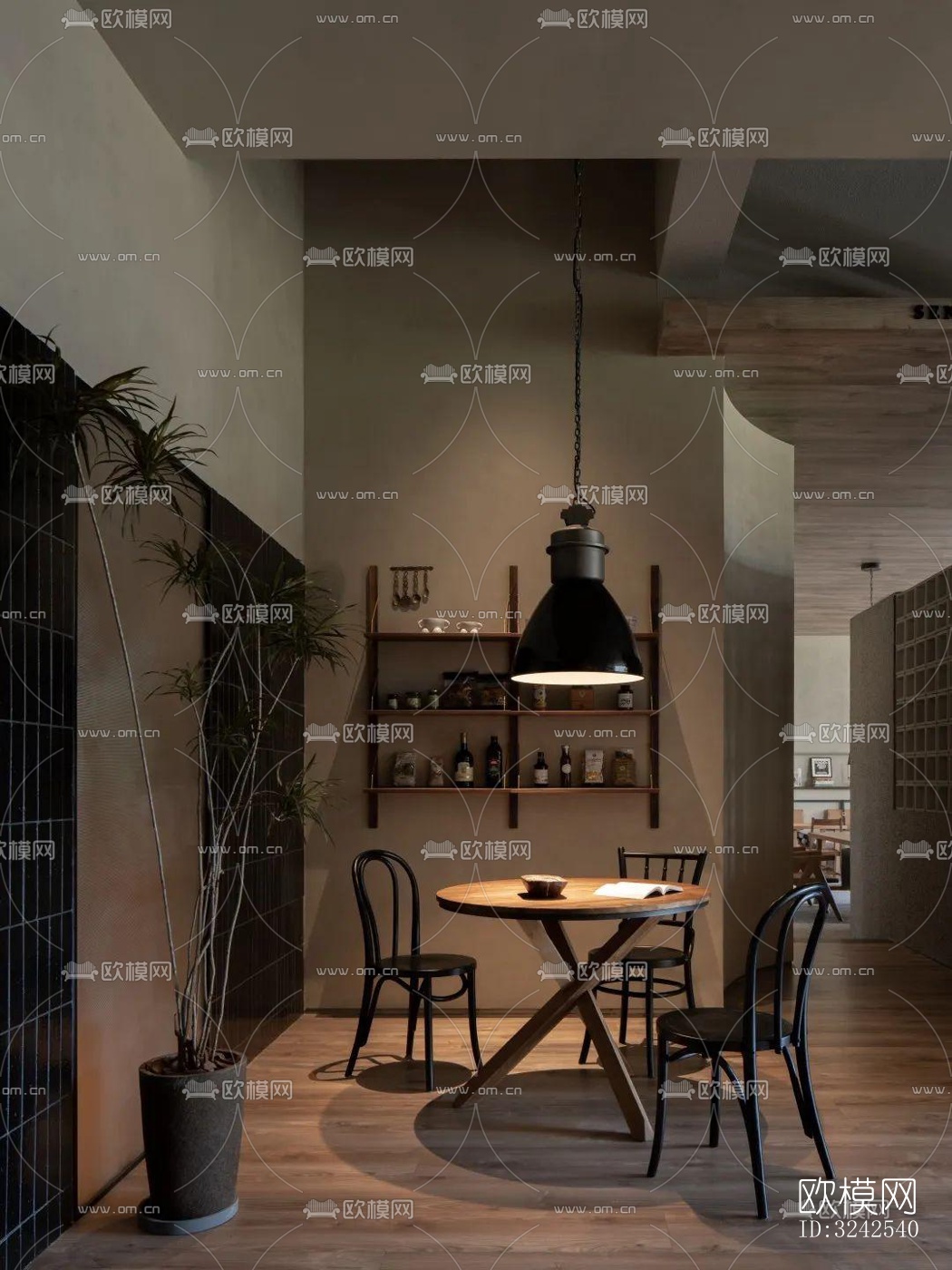 侘寂中餐厅效果图下载（渲染图5）