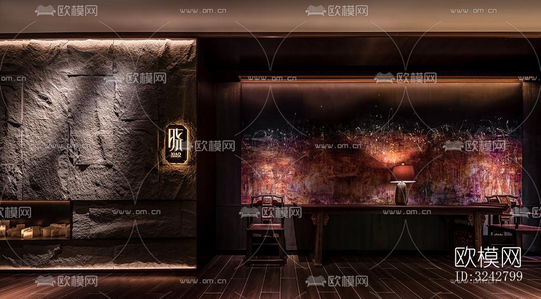 新中式中餐厅效果图下载（渲染图14）