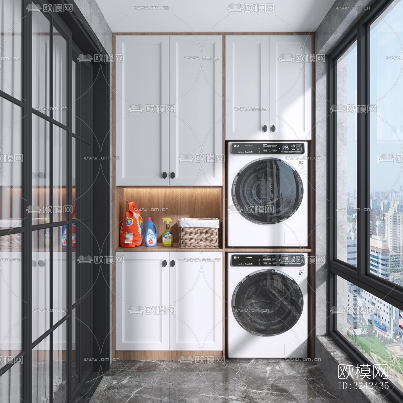 现代阳台花园效果图下载（渲染图1）