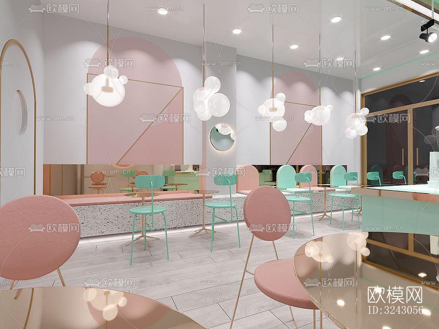 现代咖啡奶茶效果图下载（渲染图4）