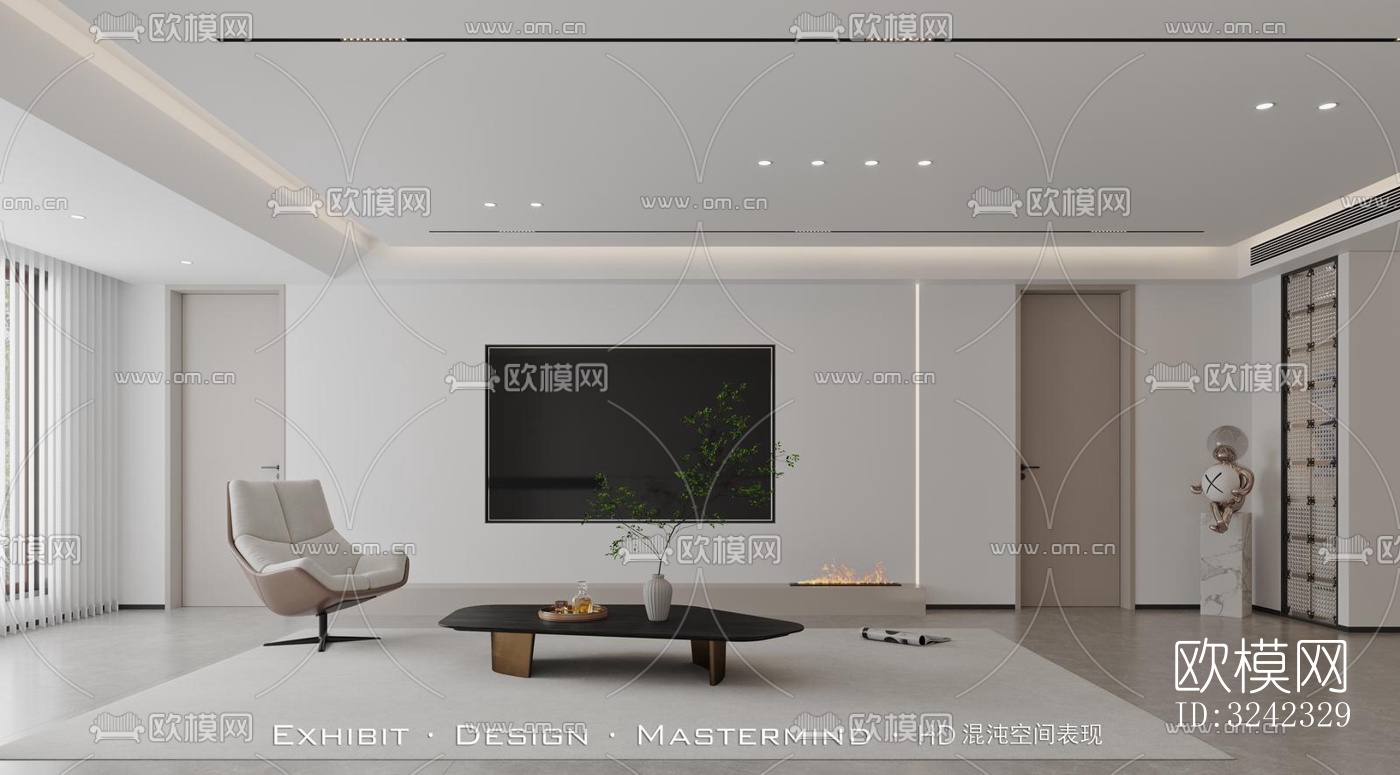 现代客餐厅效果图下载（渲染图5）