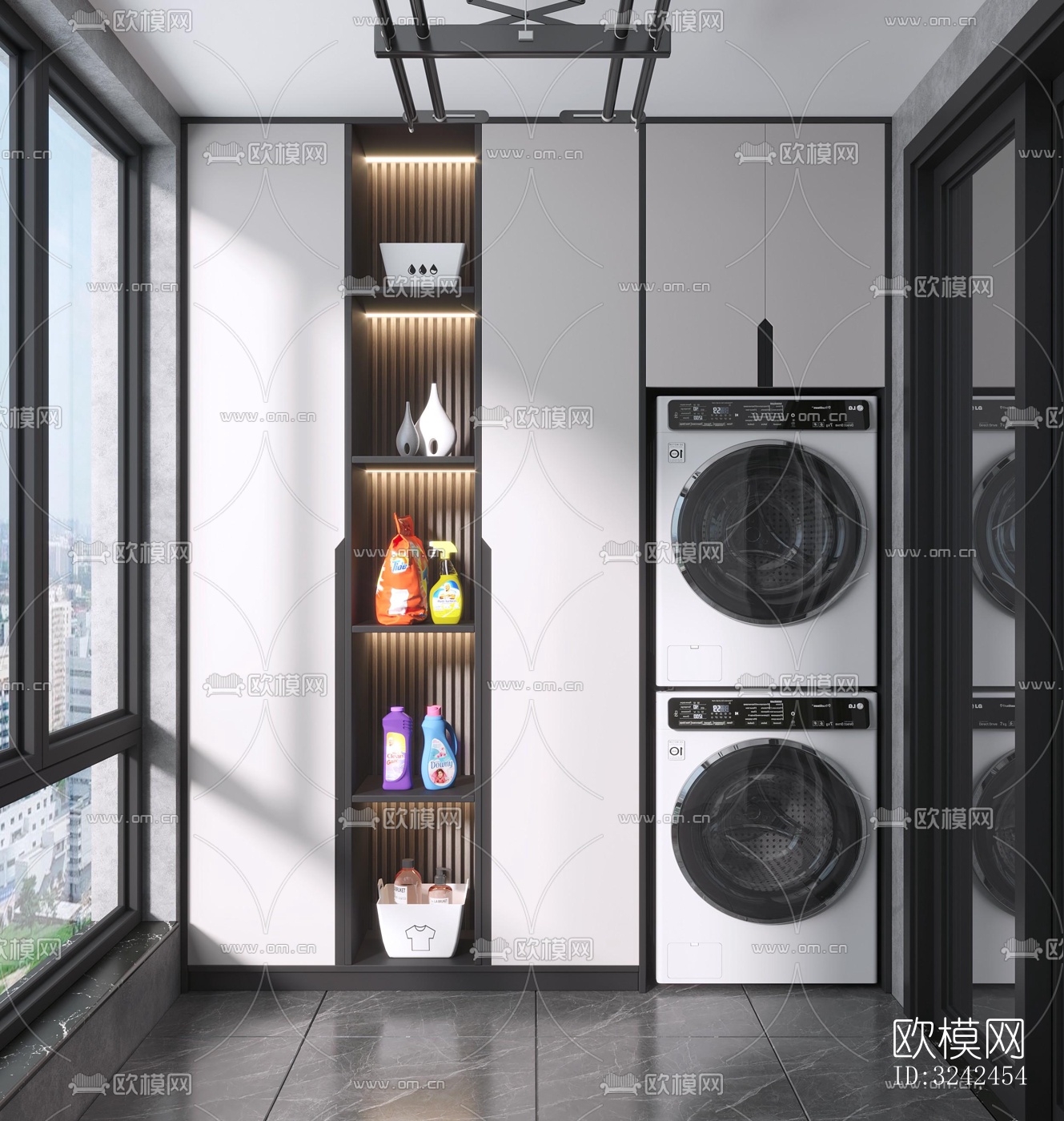 现代阳台花园效果图下载（渲染图4）