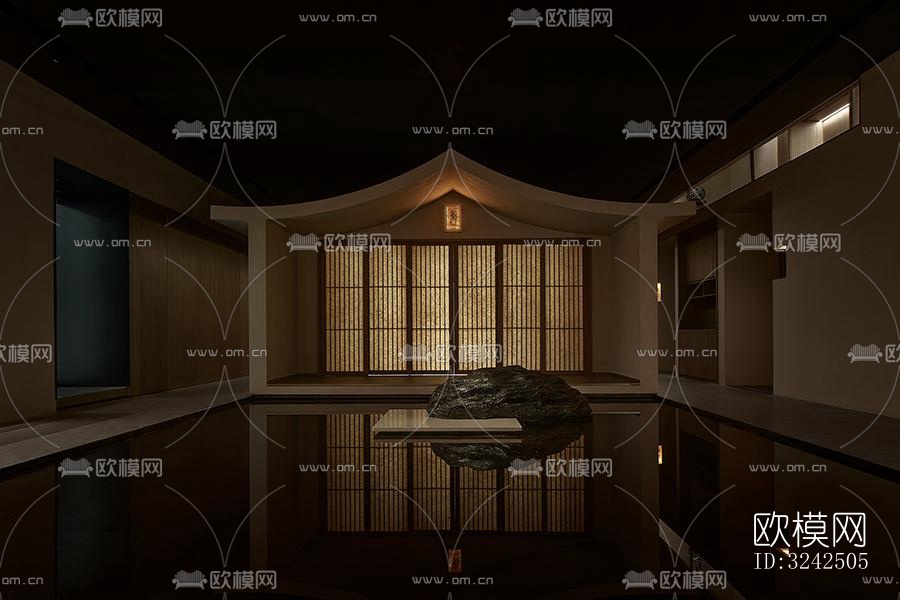 中古风中餐厅效果图下载（渲染图3）