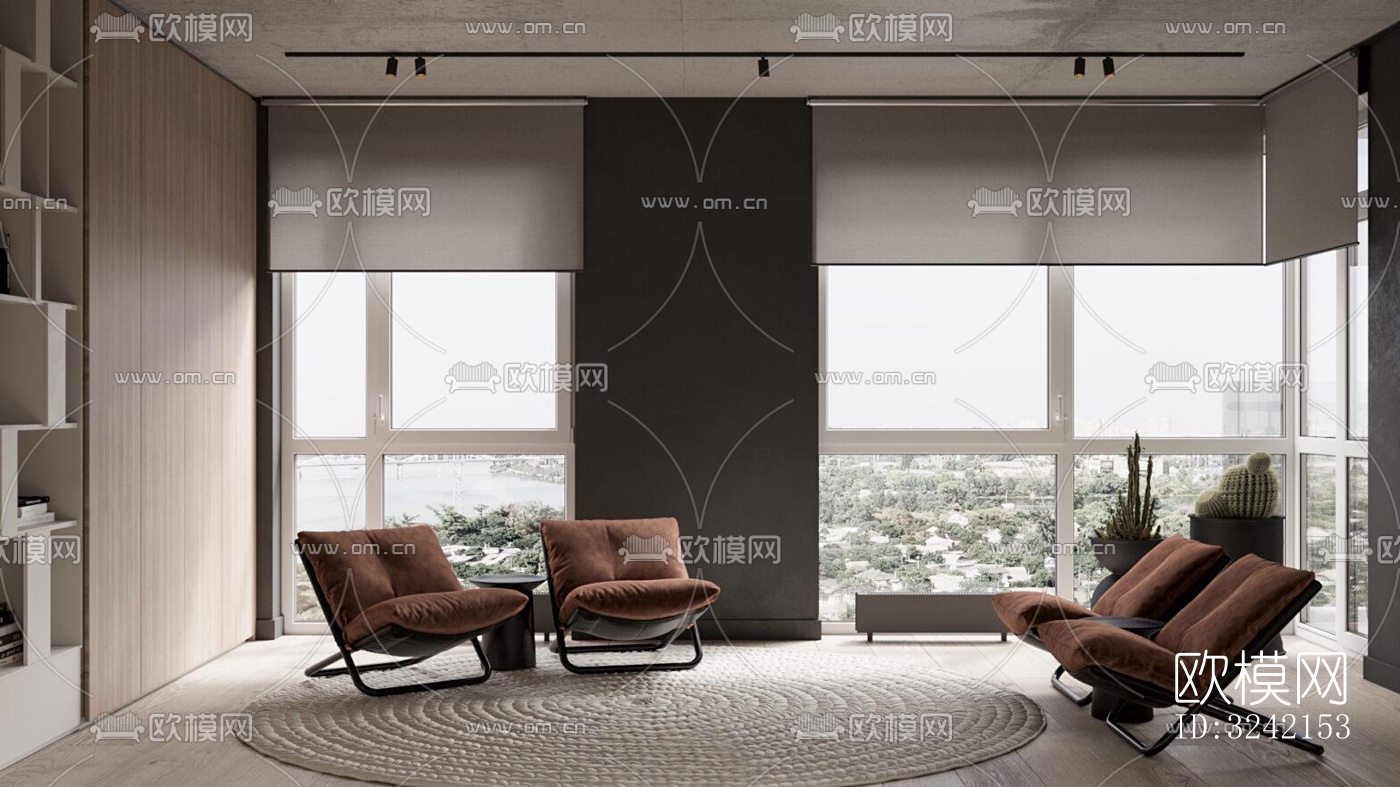 现代客餐厅效果图下载（渲染图3）