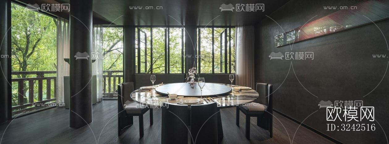 中式中餐厅效果图下载（渲染图11）