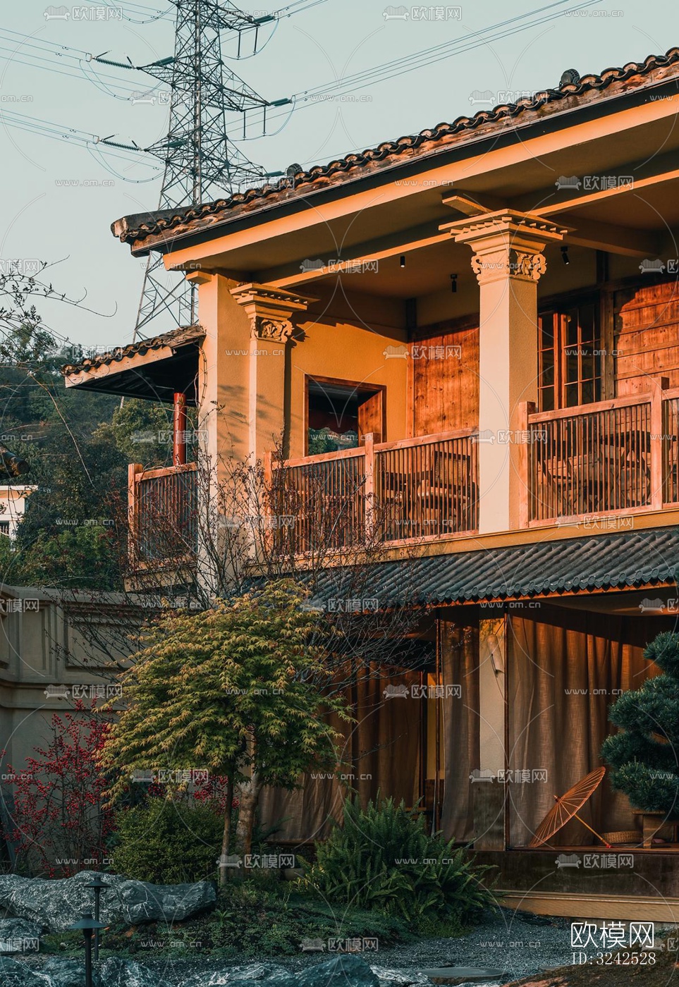 中式中餐厅效果图下载（渲染图5）