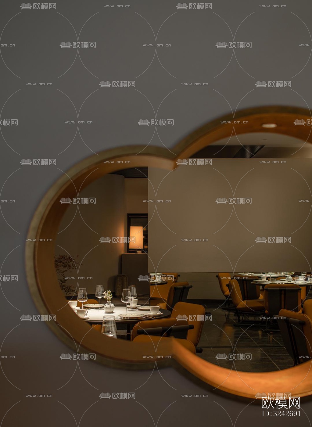 新中式中餐厅效果图下载（渲染图16）